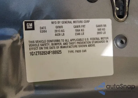 2004 Chevrolet Malibu Maxx Ls z USA, uszkodzony, nr VIN 1G1ZT62824F188925